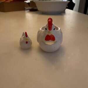 Cute Ceramic Chicken and her Chick